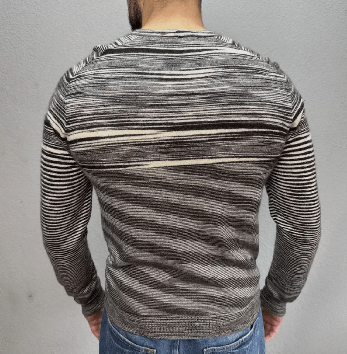 Missoni MISSONI Mens Cashmere Black Grey Space Dye Sweater Size US M / EU 48-50 / 2 - 9 Thumbnail