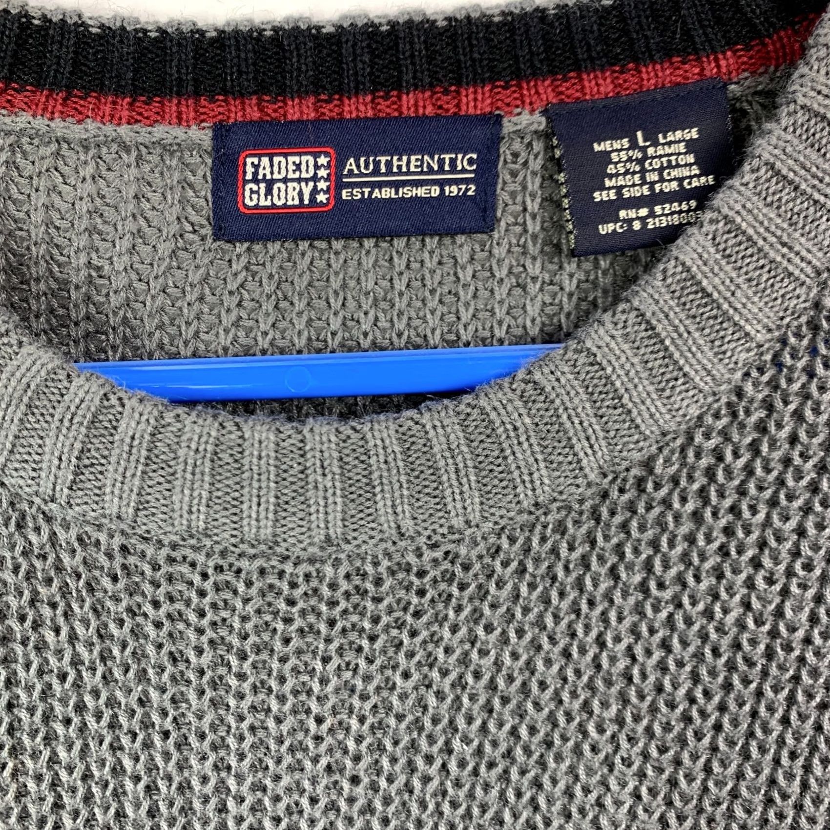 Faded Glory VINTAGE Faded Glory Long Knit Gray Sweater L 90s Grunge Indie Sleaze Cotton Blend Linen? Size US L / EU 52-54 / 3 - 2 Thumbnail