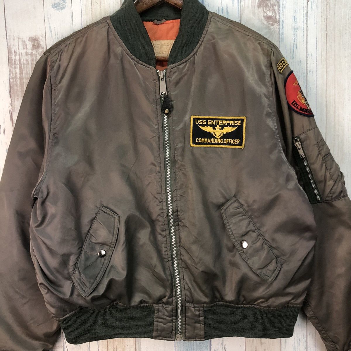 Vintage Vintage 90s US Marine Ma-1 Flyer Bomber Jacket Size US L / EU 52-54 / 3 - 4 Thumbnail