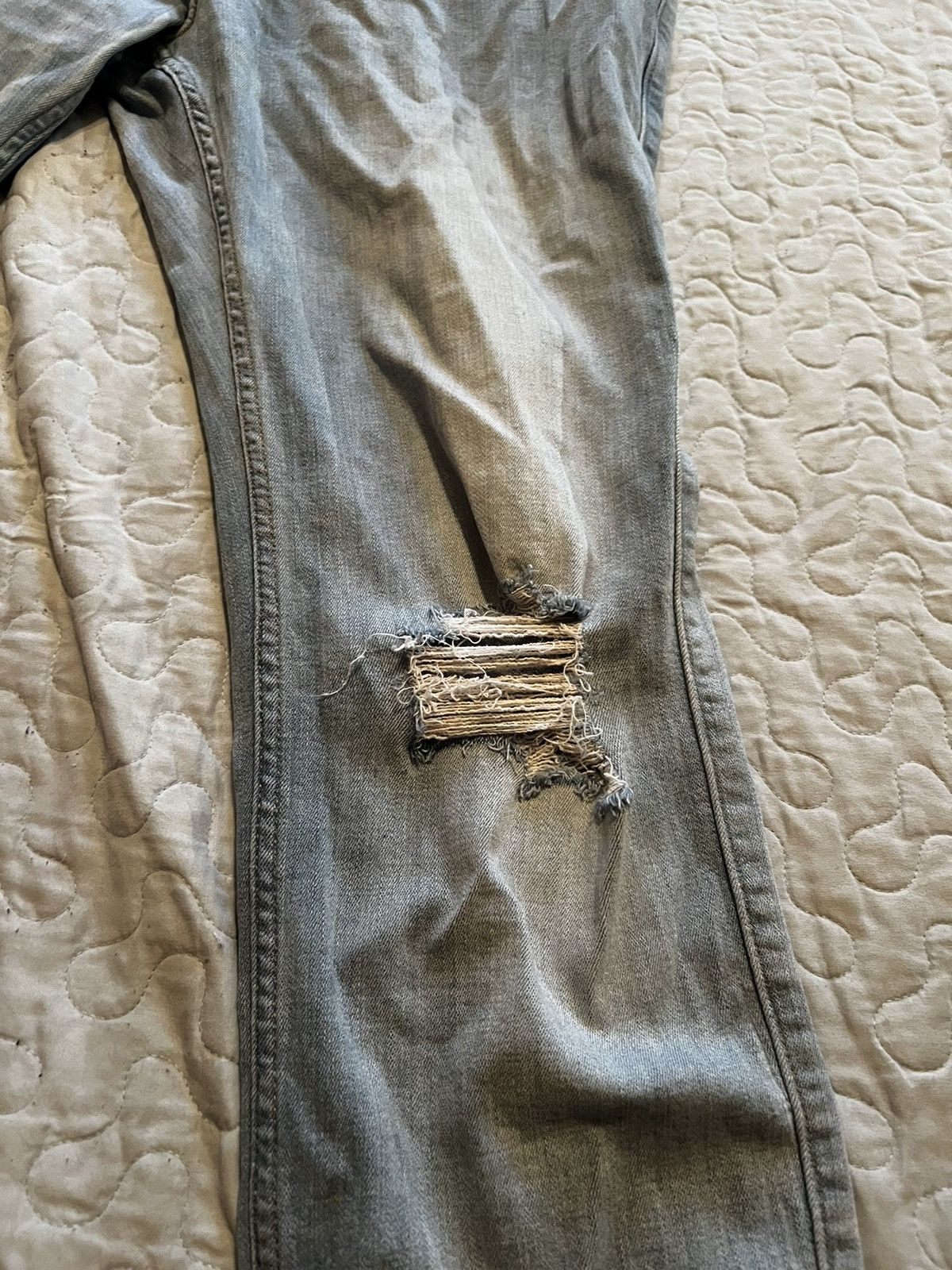 Vintage Distressed Blue Denim Size US 34 / EU 50 - 2 Thumbnail