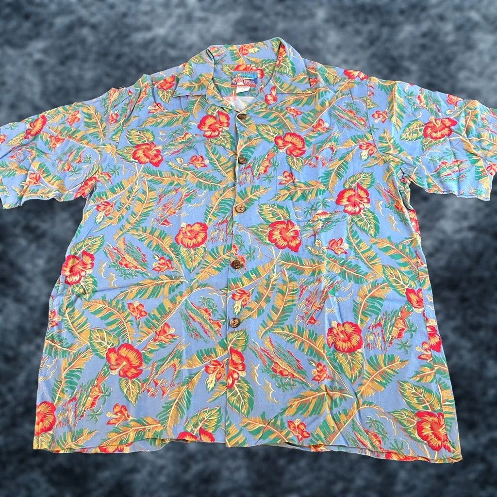 Reyn Spooner Reyn Spooner Joe Kealoha's Hawaiian Shirt Button Up Floral Blue Red Mens Large Size US L / EU 52-54 / 3 - 1 Thumbnail