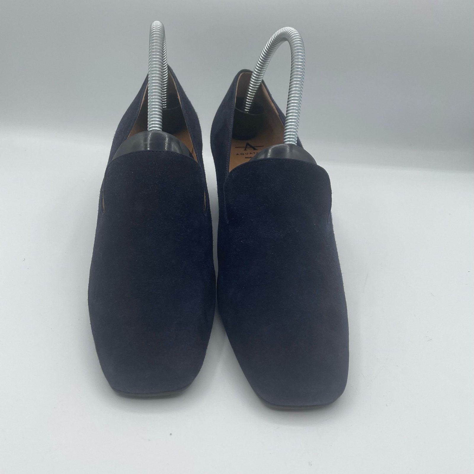 Aquatalia Aquatalia Marsha Suede Pumps Square Block Navy 7 Size US 7 / IT 37 - 4 Thumbnail