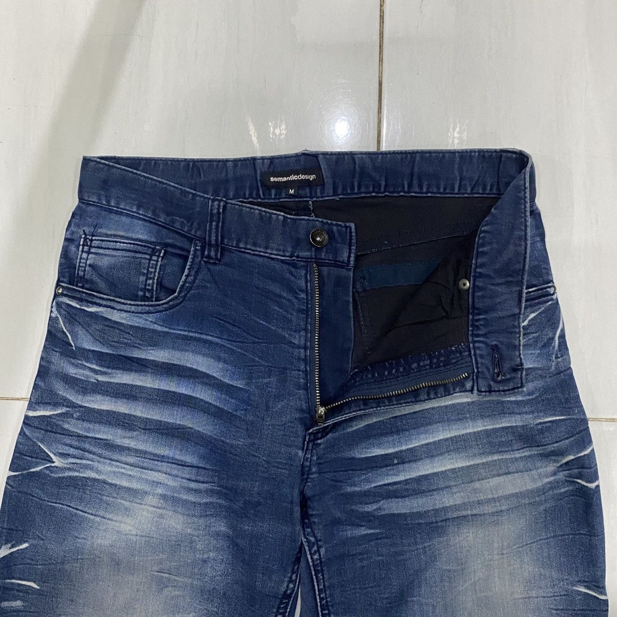 Japanese Brand × semanticdesign 🇯🇵 Semantic Design Jeans Whiskered tiger stripe wax design Size US 30 / EU 46 - 6 Thumbnail