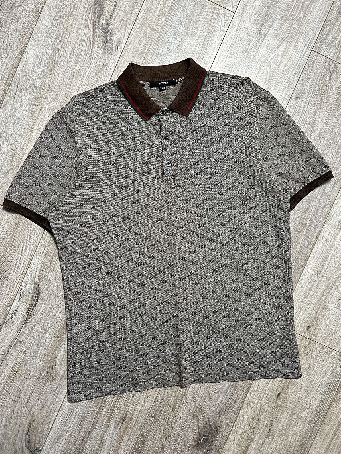 Gucci GUCCI Polo Shirt Cotton GG Monogram Jacquard Logo Slim | Grailed