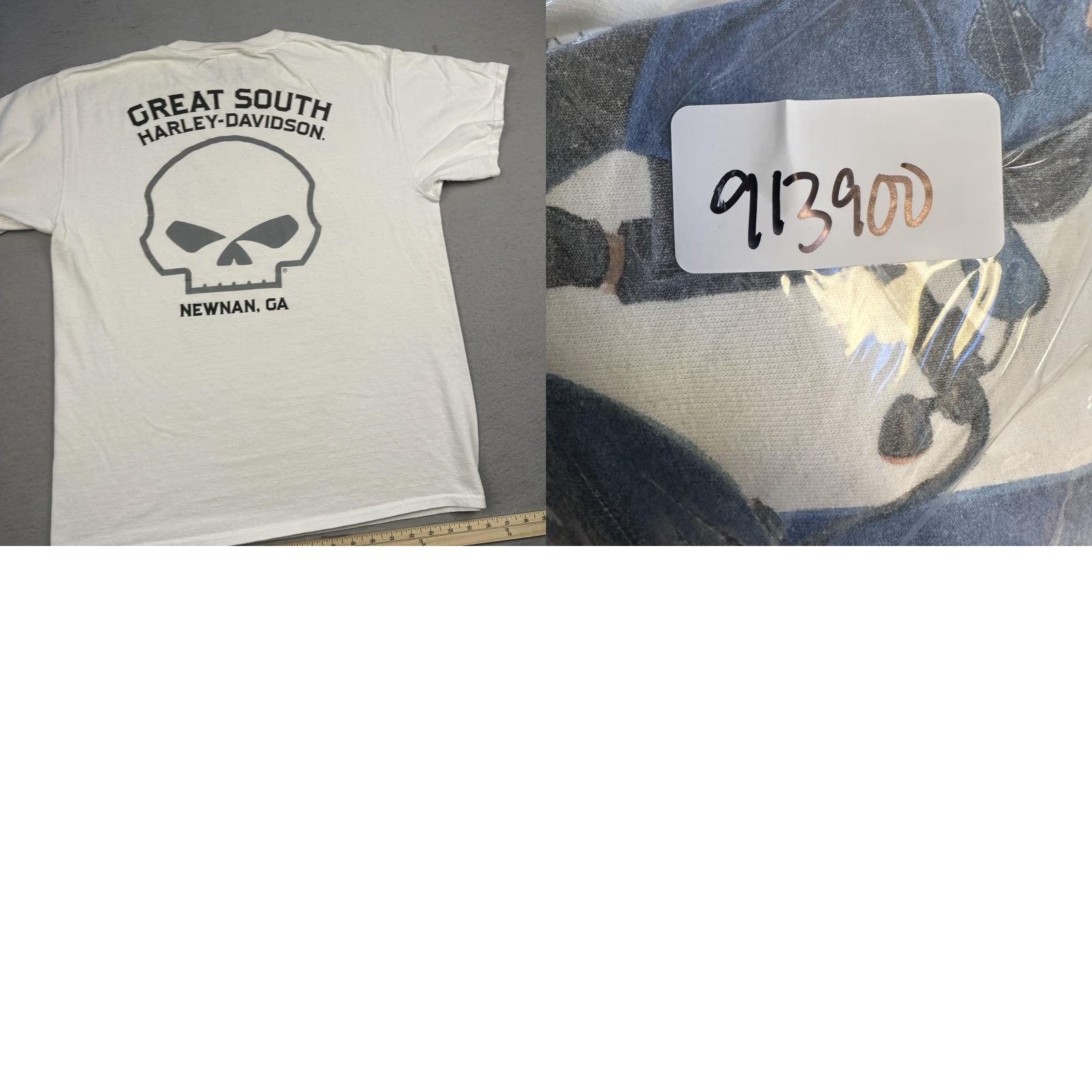 Harley Davidson Harley-Davidson Shirt Mens Large White Motorcycle Skull Graphic Print Back Newnan Size US L / EU 52-54 / 3 - 11 Thumbnail