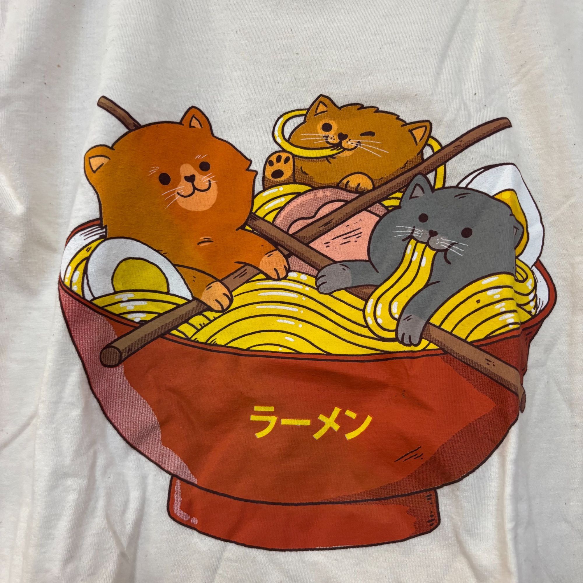 Threadless Threadless Ramen and Cats Kawaii Graphic Design T-shirt Smal Size US S / EU 44-46 / 1 - 2 Thumbnail