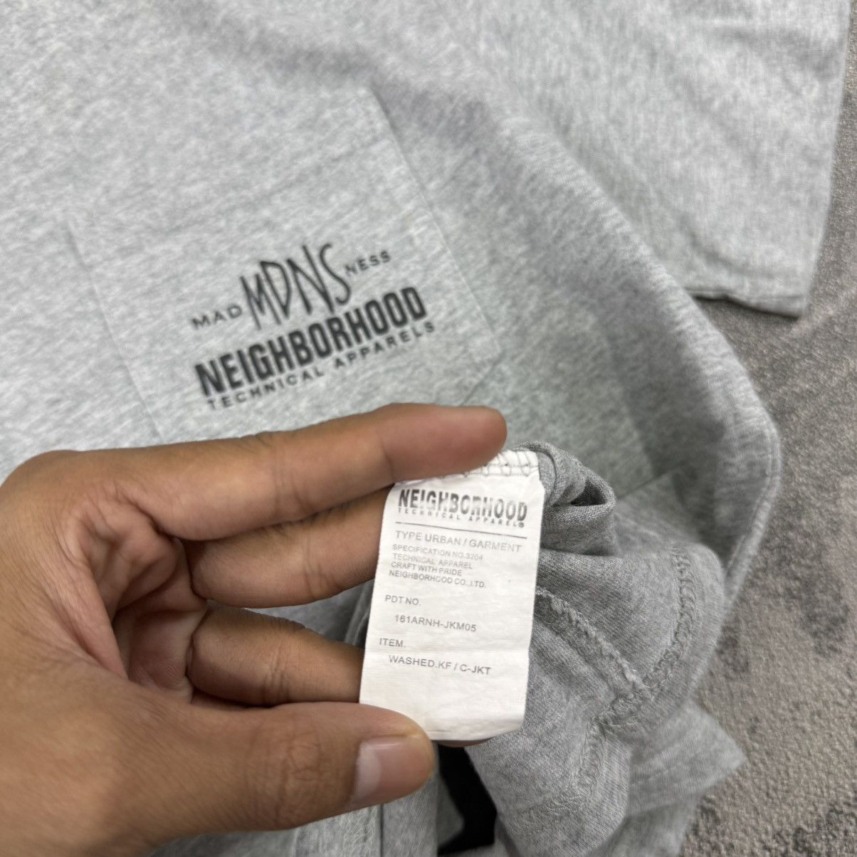 Japanese Brand Neighborhood x Madness short slevee tee grey Size US M / EU 48-50 / 2 - 6 Thumbnail