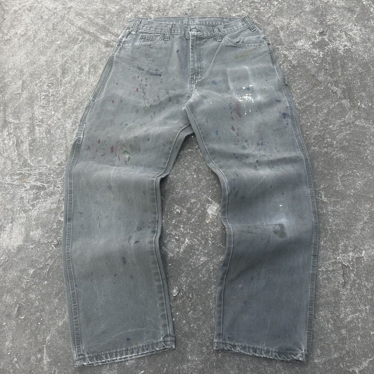Carhartt (33x31) GRAIL FADED MOSS GREEN DICKIES CARPENTER PANTS Size US 33 - 1 Thumbnail