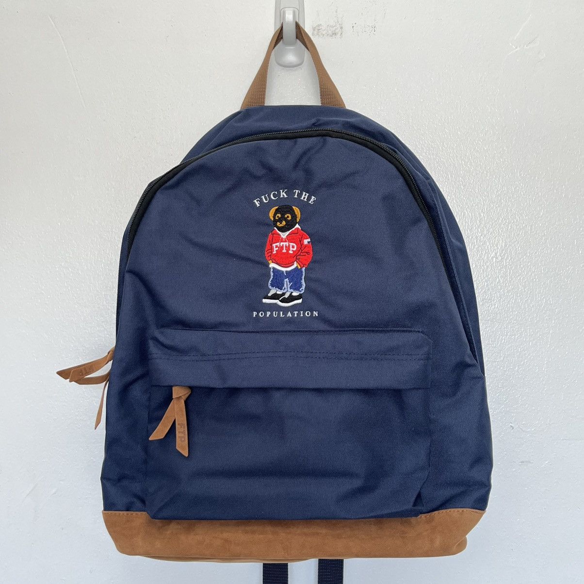 Fuck The Population FTP Bear Backpack Navy Size ONE SIZE - 1 Thumbnail