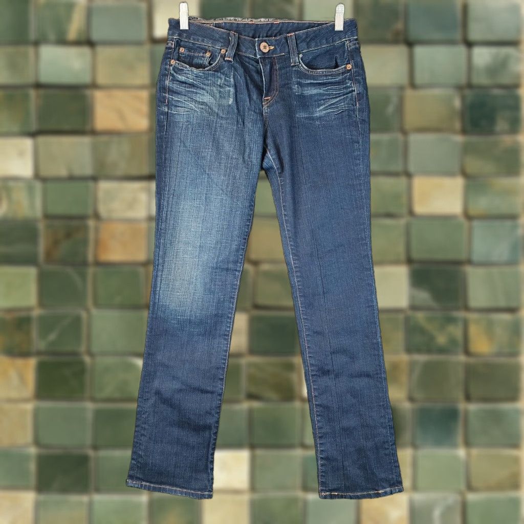 Lucky Brand LUCKY BRAND Womens Straight Dark Wash Blue Jeans Size 8 Regular Size 30" / US 8 / IT 44 - 1 Thumbnail