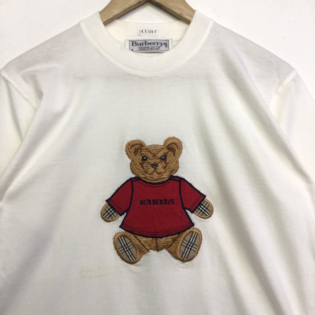 Burberry × Vintage Vintage Burberrys Bear Nova Check Embriodery Tshirt Size US S / EU 44-46 / 1 - 3 Thumbnail