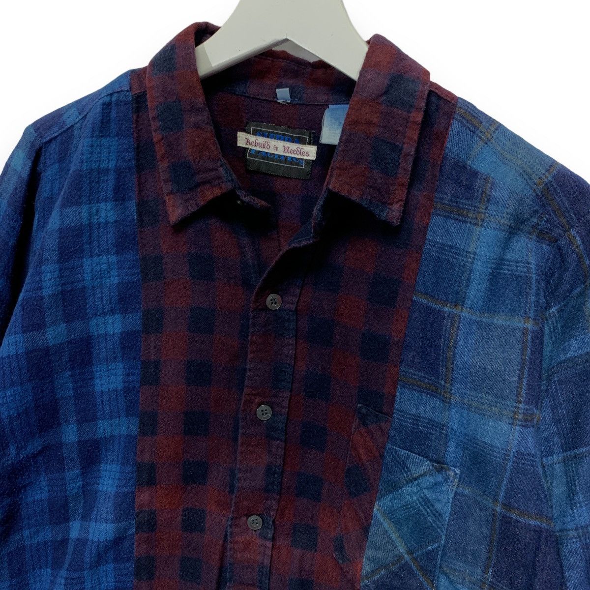 Needles NEEDLES REBUILD 7 CUT INDIGO OVERDYE FLANNEL SHIRT Size US S / EU 44-46 / 1 - 2 Thumbnail