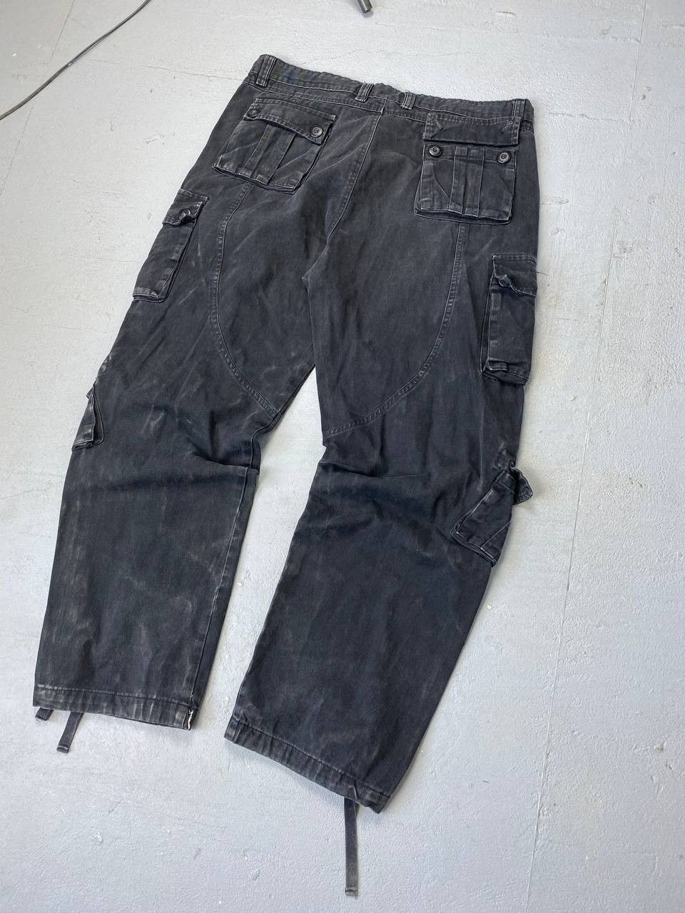 Jean × Vintage Crazy Vintage 90s Carhartt Style Baggy Black Cargo Pants Size US 36 / EU 52 - 7 Thumbnail