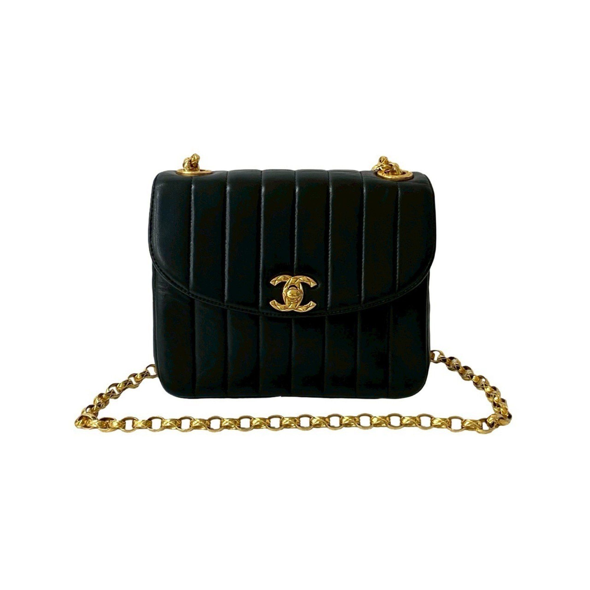 Chanel CHANEL Coco Lambskin Leather Shoulder Bag with Chain, Black, 34851 Size ONE SIZE - 1 Thumbnail