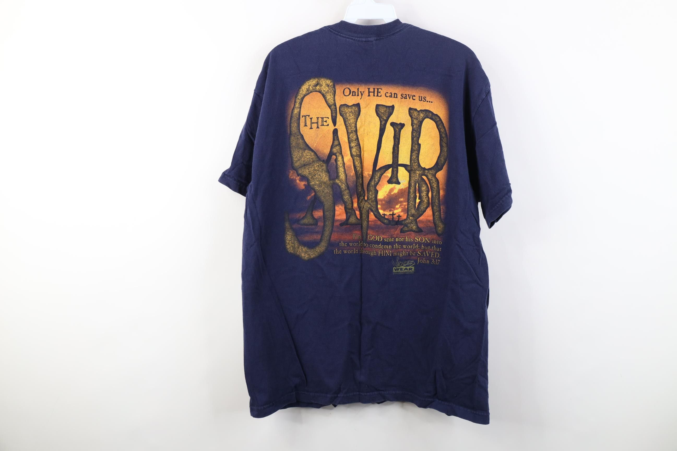Vintage Vintage 90s Christianity Three Nails A Sin Jesus T-Shirt Size US L / EU 52-54 / 3 - 11 Thumbnail