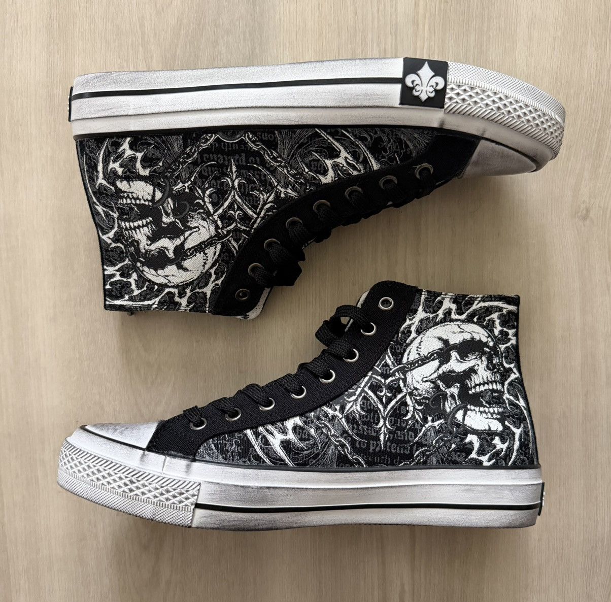 Affliction Affliction Men's Hi-Top Shoes Collapse Skull New Sz 8.5 Size US 8.5 / EU 41-42 - 2 Thumbnail