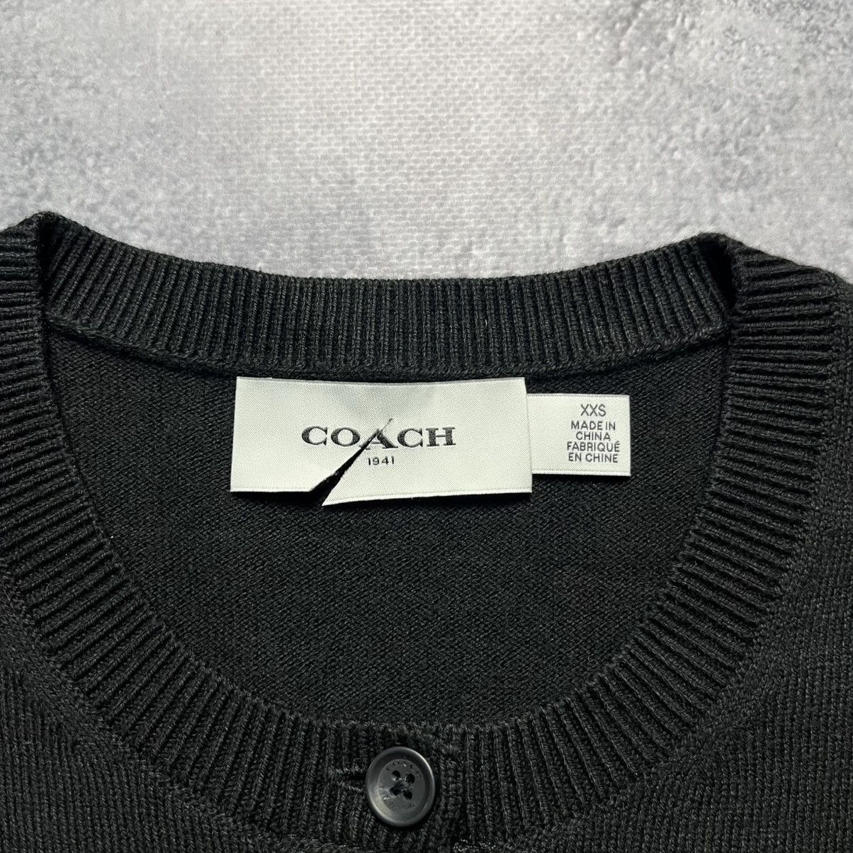 Coach × Designer Coach Black Cardigan Sweater Luxury Designer Size XXS / US 00 / IT 34 - 3 Thumbnail