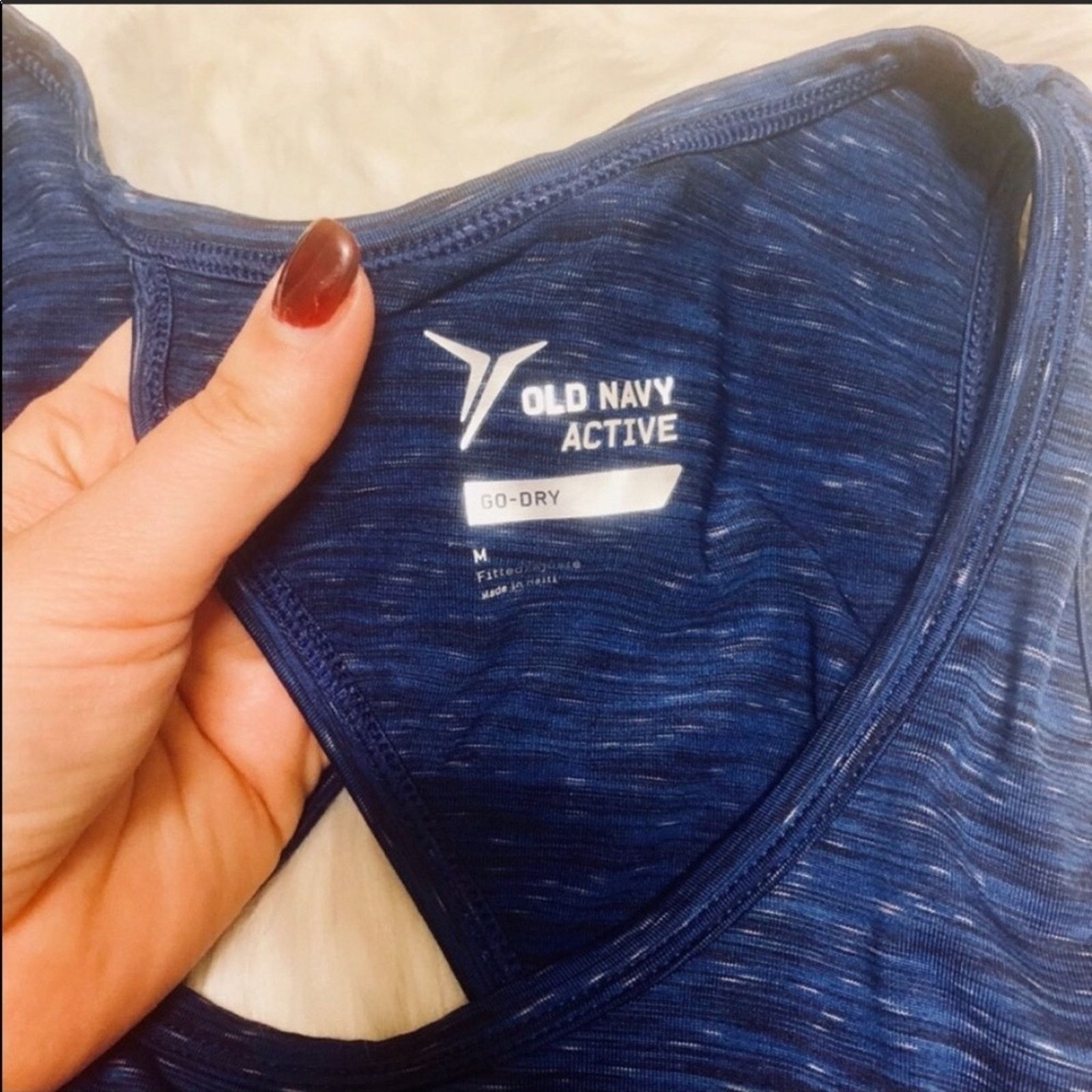 Old Navy NEW OLD NAVY Active Dri Fit Navy Blue Workout Tank Top Shirt Size M / US 6-8 / IT 42-44 - 6 Thumbnail