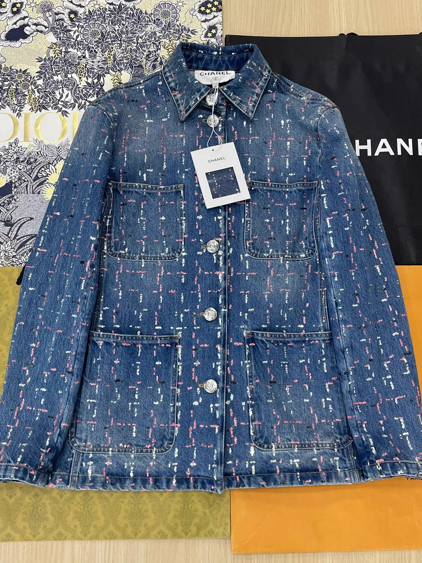 Chanel Chanel Colorful Sequin Denim Jacket 40 Size M / US 6-8 / IT 42-44 - 1 Thumbnail