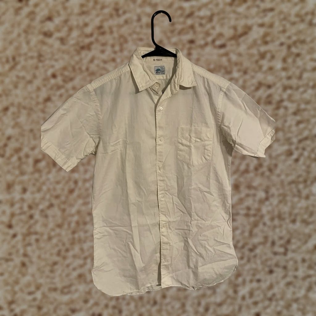 Vintage VINTAGE Hagoromo Japan Yokosuka Yokohama S/S Button-Up Ivory Shirt - Men's S/M Size US S / EU 44-46 / 1 - 1 Thumbnail