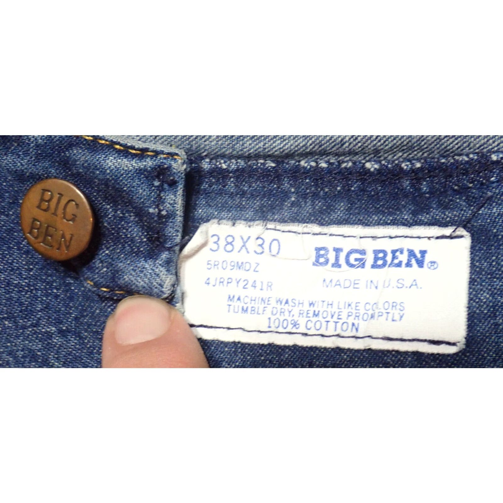 Wrangler VINTAGE Wrangler Big Ben Carpenter Jeans 38x30 Dark Blue Denim Workwear Mens Size US 38 / EU 54 - 4 Thumbnail
