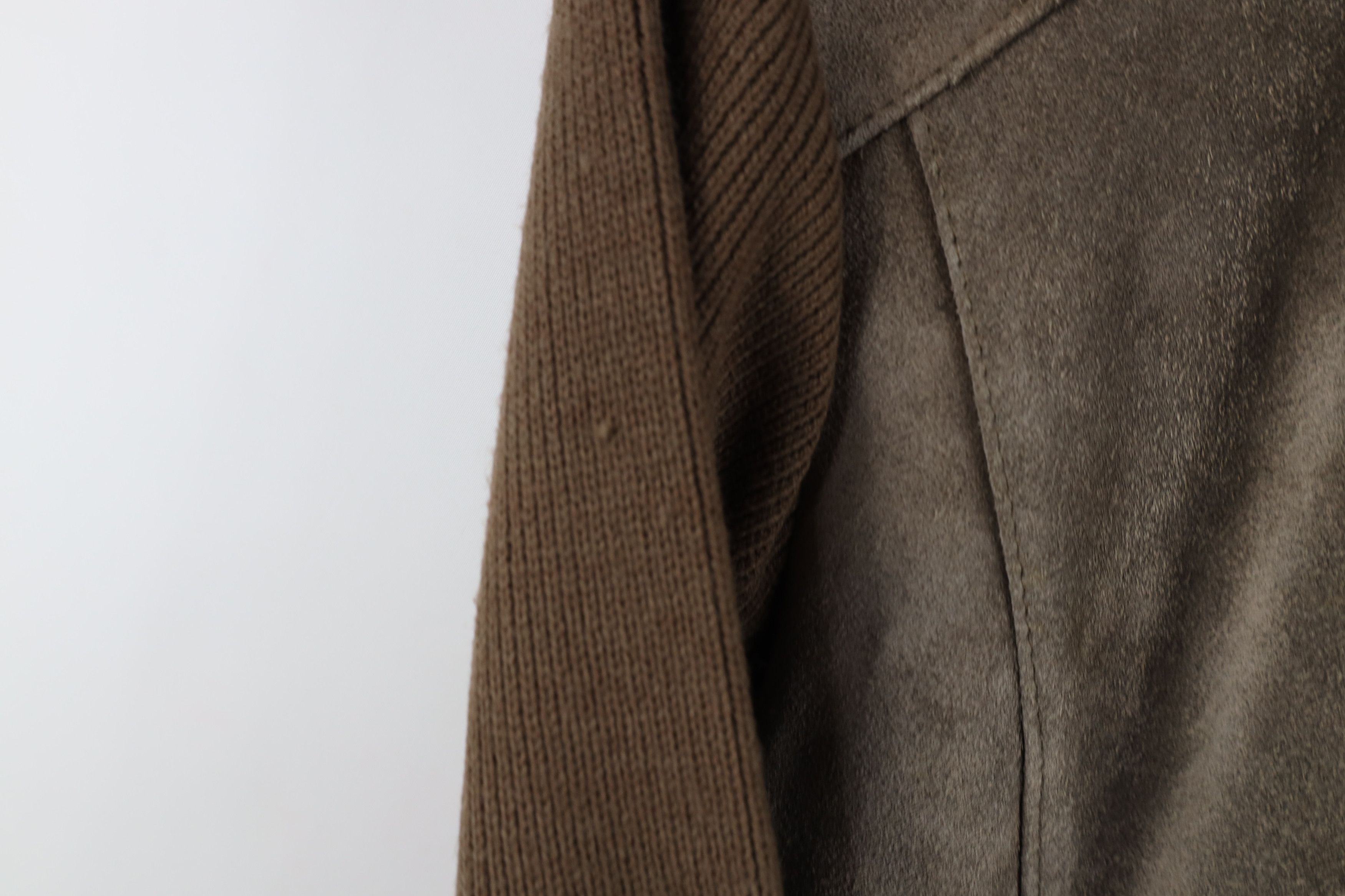 Vintage Vintage 70s Streetwear Leather Knit Sweater Jacket Swacket Size US L / EU 52-54 / 3 - 8 Thumbnail