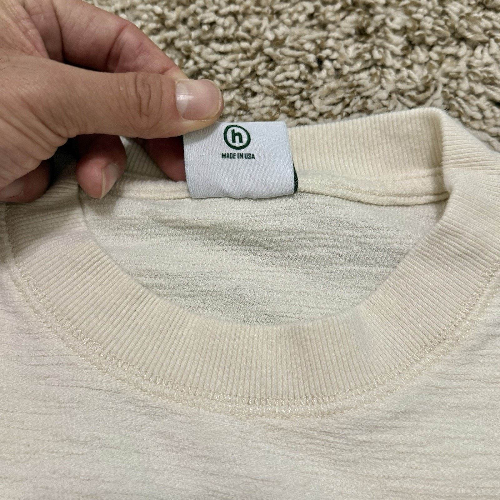 HIDDEN Hidden NY Slub LongSleeve Crewneck Thermal Shirt Cream White Size US M / EU 48-50 / 2 - 5 Thumbnail