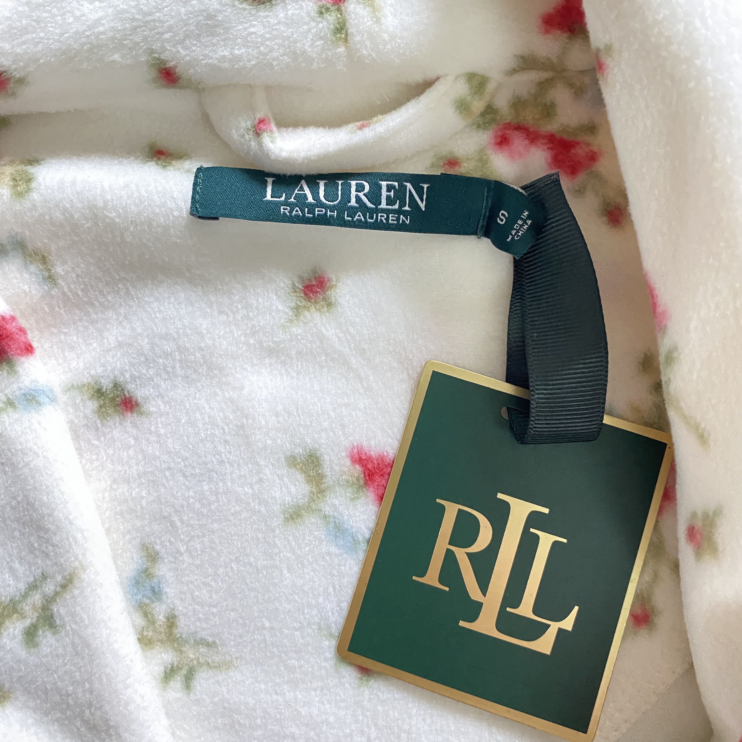 Ralph Lauren Lauren Ralph Lauren Ivory Floral Fleece Wrap Robe Size S / US 4 / IT 40 - 7 Thumbnail