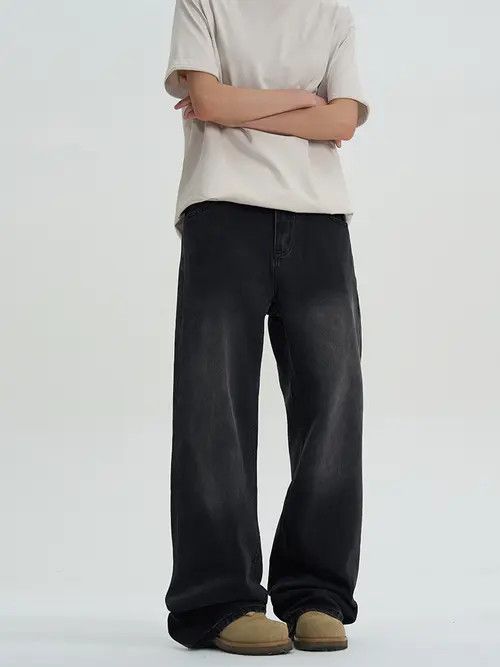 Japanese Brand Mayumi x Hanai Black Washed Baggy Denim Jeans Size US 33 - 7 Thumbnail