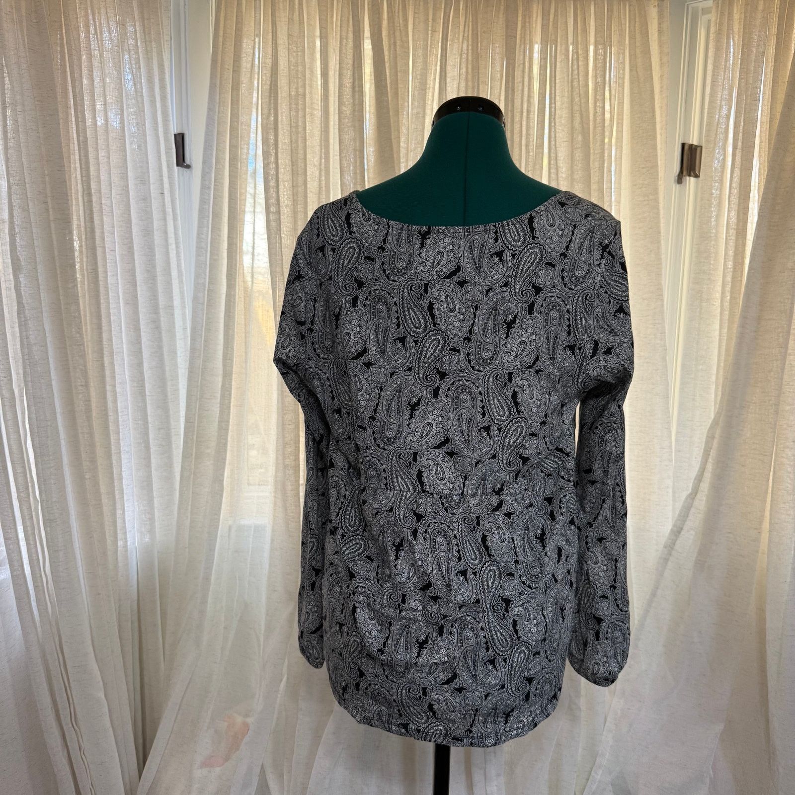 Lands' End Lands’ End Paisley Long Sleeve Top | Sz M Size M / US 6-8 / IT 42-44 - 5 Thumbnail