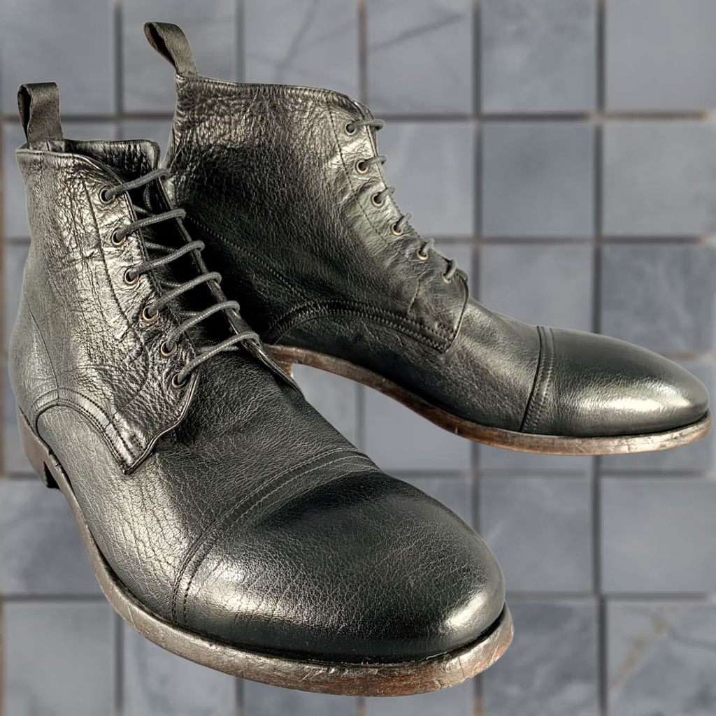 Paul Smith PAUL SMITH Black Leather Lace-Up Ankle Boots Size 12 Size US 12 / EU 45 - 1 Thumbnail