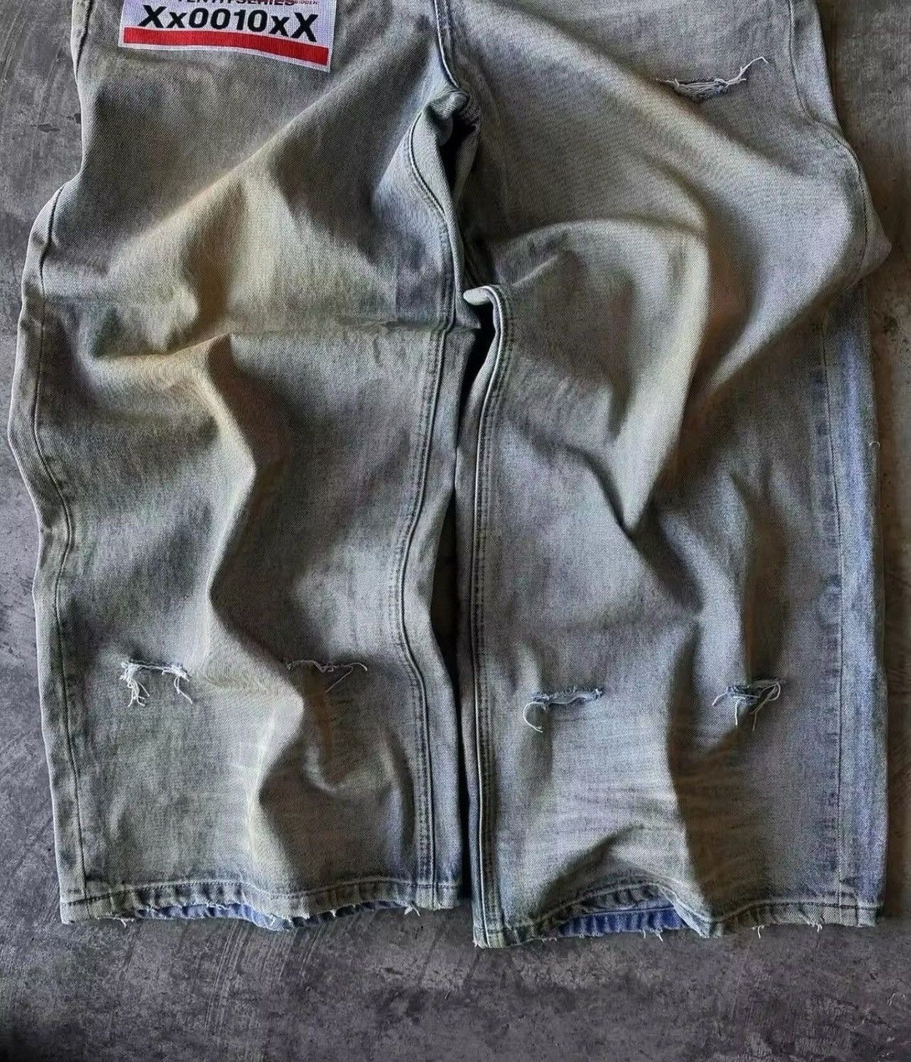 Jean Retro Double Stitching Washed Baggy Jeans Size US 36 / EU 52 - 4 Thumbnail