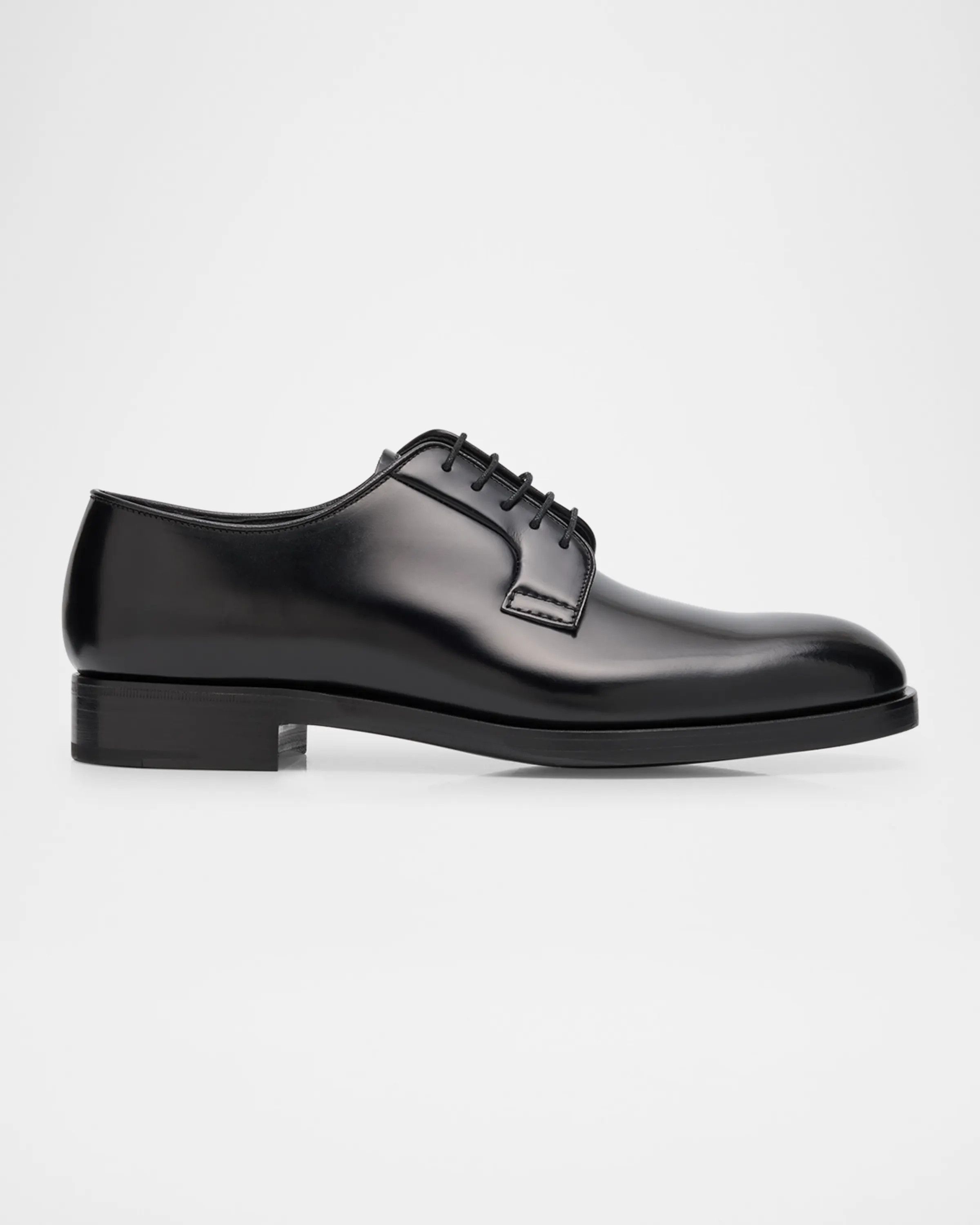 o1mt1gz0225 Brushed Derby Shoes in Black