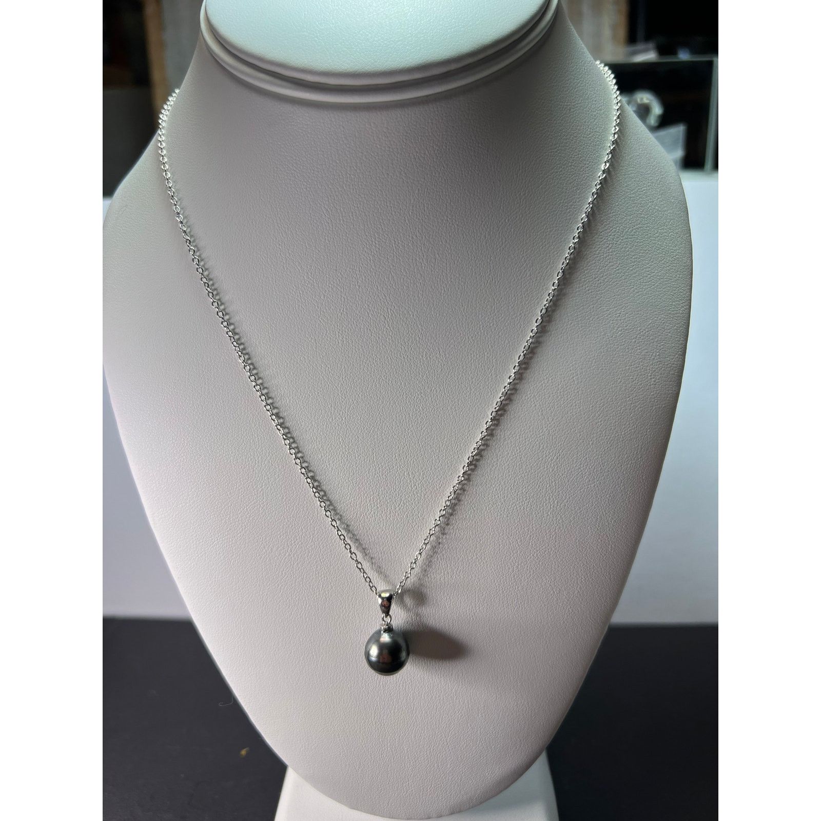 Other Tahitian Pearl Rhodium Over Sterling Silver Pendant Chain Size ONE SIZE - 5 Thumbnail
