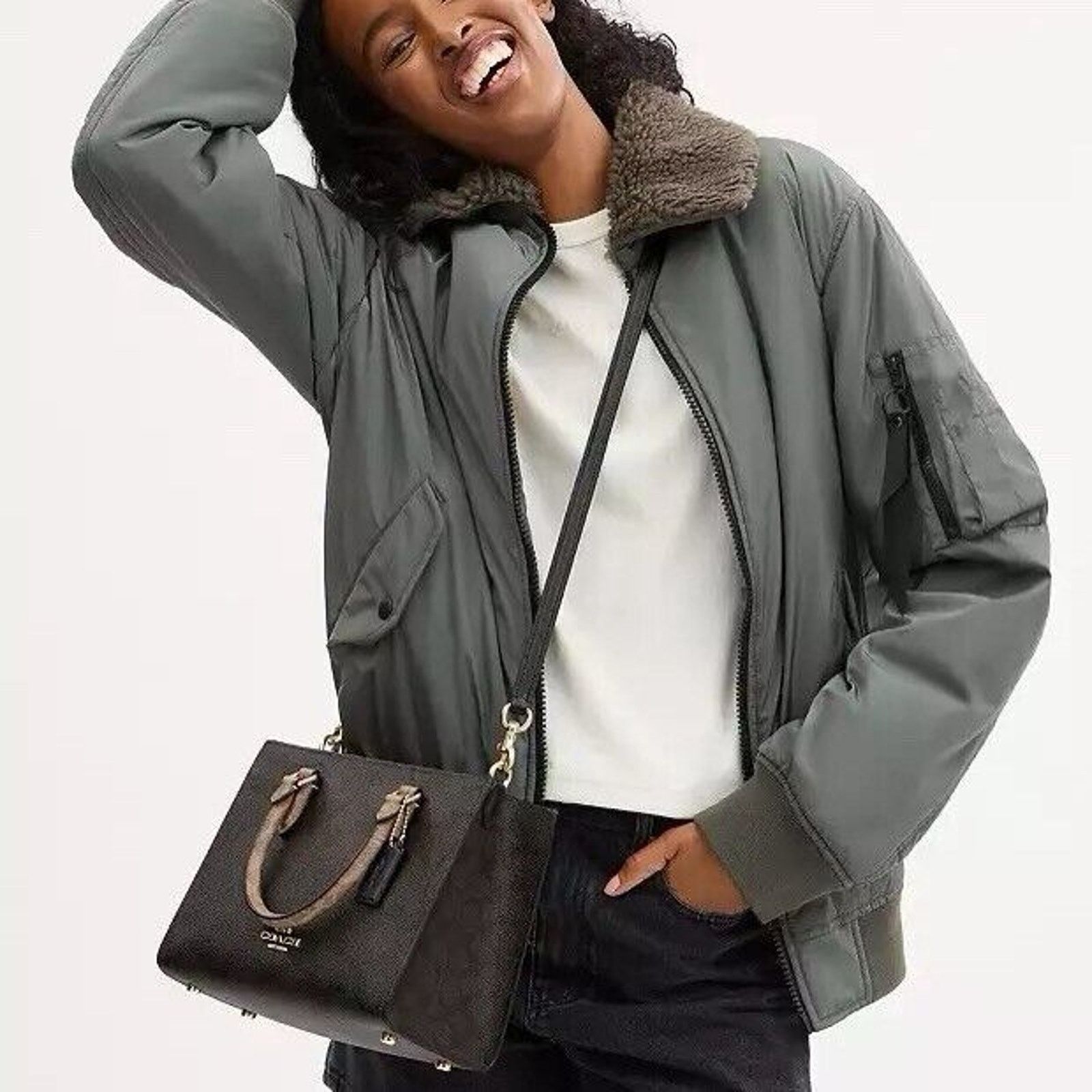 Coach NWT Coach Maggie Small Tote Bag Blocked Walnut/Tan CY676 Size ONE SIZE - 3 Thumbnail