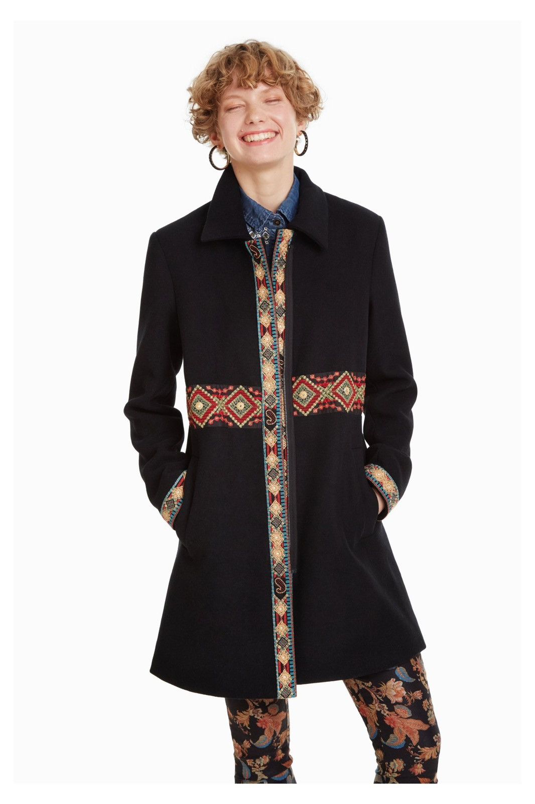 Desigual Desigual ElisabethCoat Wool Full Zip Jacket RRP - 360$ Size L / US 10 / IT 46 - 2 Thumbnail