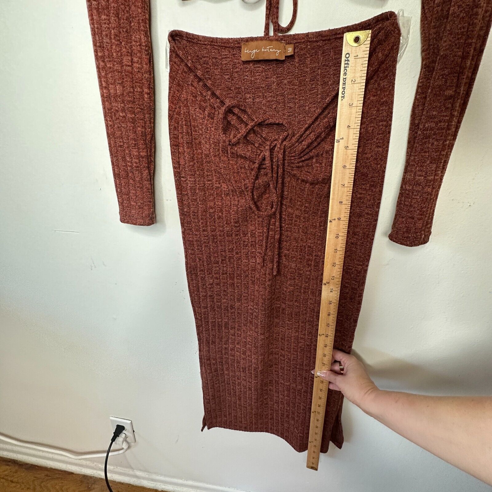 Other Beige Botany Rust 2-Piece Rib Knit Skirt + VNeck Top M Size M / US 6-8 / IT 42-44 - 15 Thumbnail