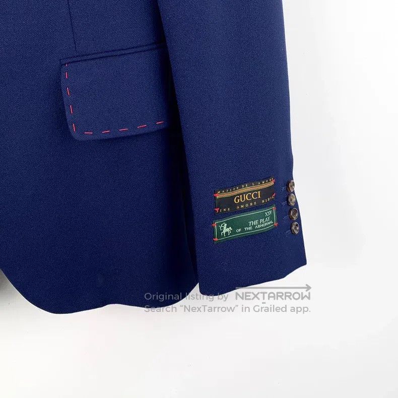 Gucci Gucci Blue logo lapel long-sleeved suit jacket Size US M / EU 48-50 / 2 - 4 Thumbnail