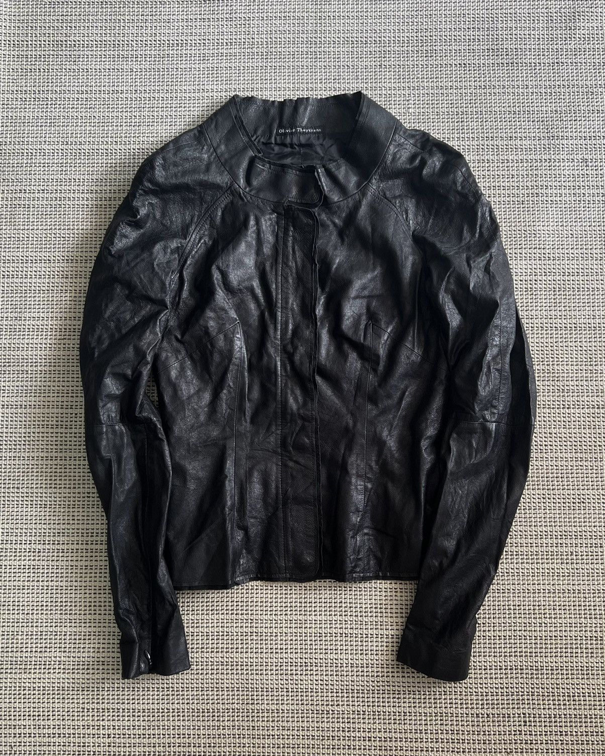 Olivier Theyskens Olivier Theyskens Leather Cropped Moto Jacket Size M / US 6-8 / IT 42-44 - 2 Thumbnail