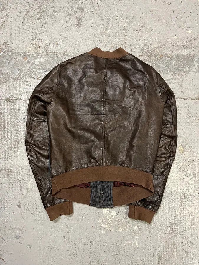 Dolce & Gabbana 2000s Dolce & Gabbana Black Leather Buttoned Bomber Jacket Size XS / US 0-2 / IT 36-38 - 7 Thumbnail