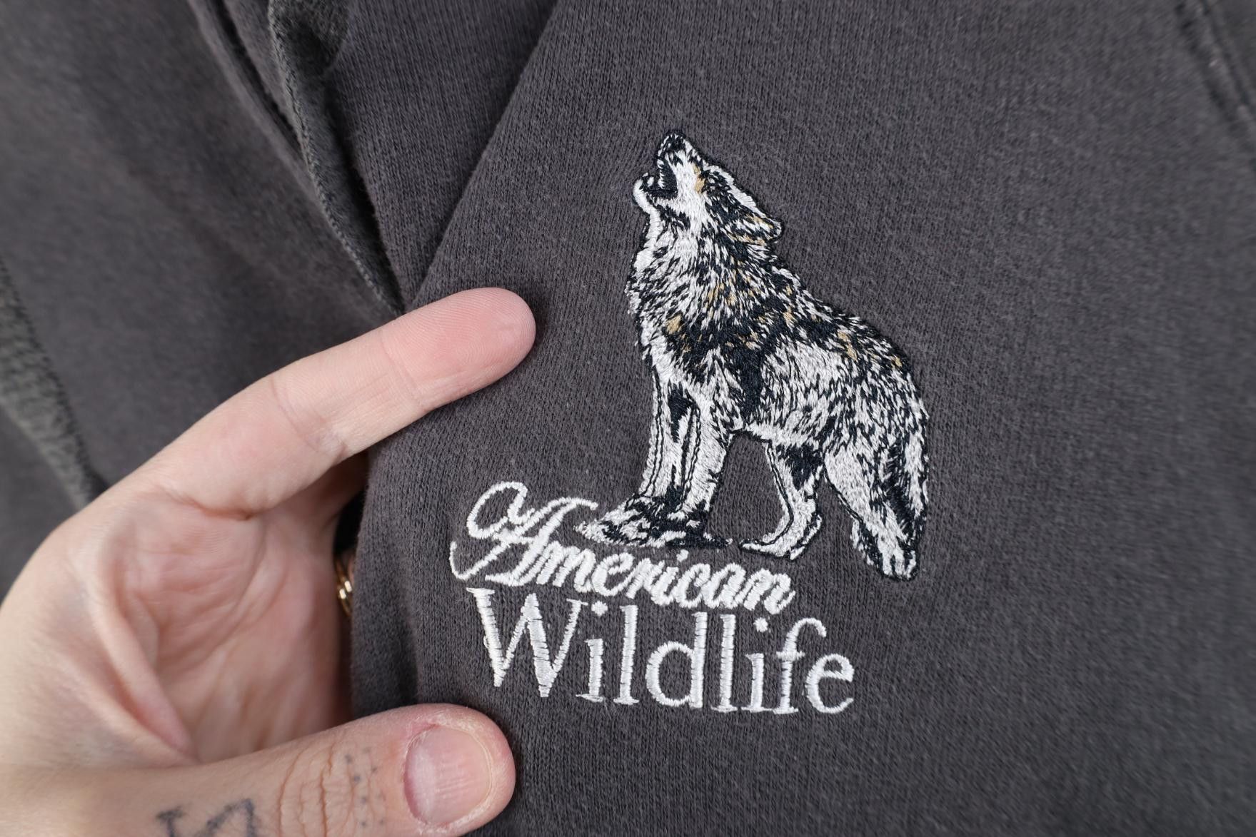 Vintage Vintage 90s Y2K Streetwear American Wolf Full Zip Hoodie Size US XXL / EU 58 / 5 - 4 Thumbnail