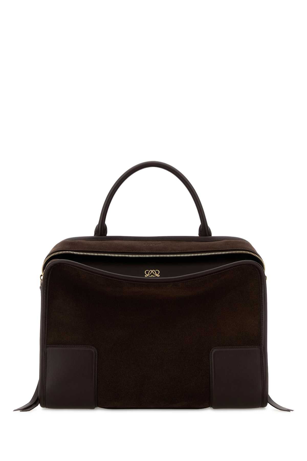 Dark Browns Suede Amazona 180 Shopping Bag, Women's