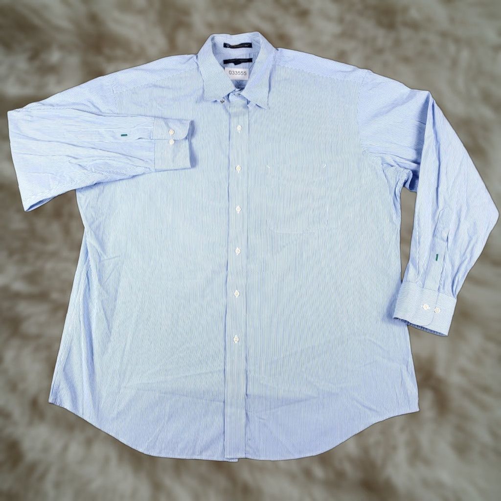 Tommy Hilfiger Tommy Hilfiger Shirt Mens XL Blue Striped Button-Up Long Sleeve Casual Classic Modern Preppy Size US XL / EU 56 / 4 - 1 Thumbnail
