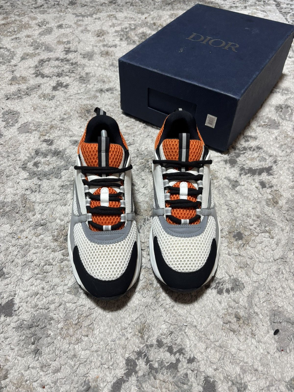 Dior Dior B22 Sneakers White Grey Orange – Size EU 43.5 (US 10.5) Size US 10.5 / EU 43-44 - 2 Thumbnail
