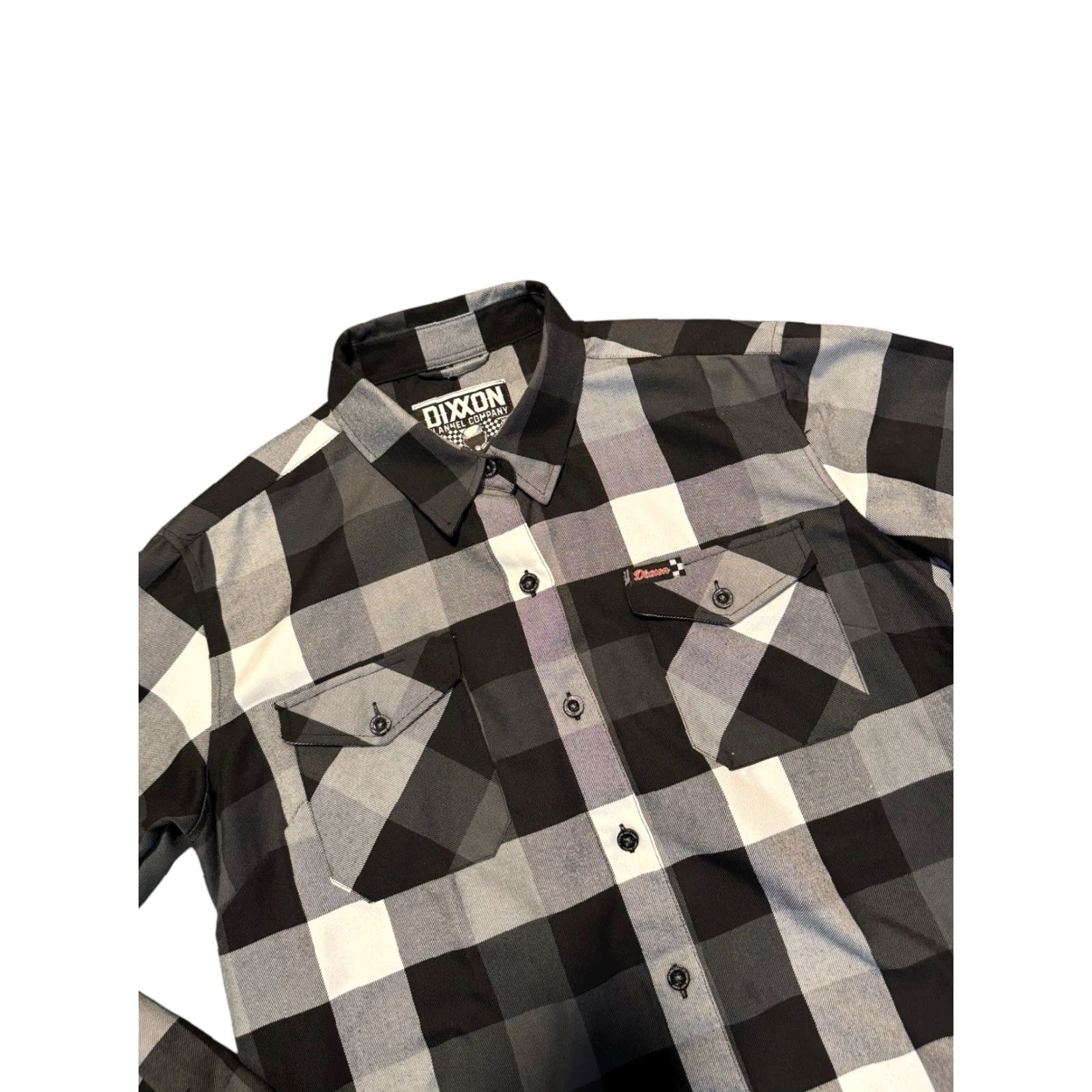 Vintage Dixxon Flannel Co The Finish Line Mens XL Button-Up Shirt Black White Gray Plaid Long Sleeve Collared Casual Workwear All Seasons Size US XL / EU 56 / 4 - 5 Thumbnail