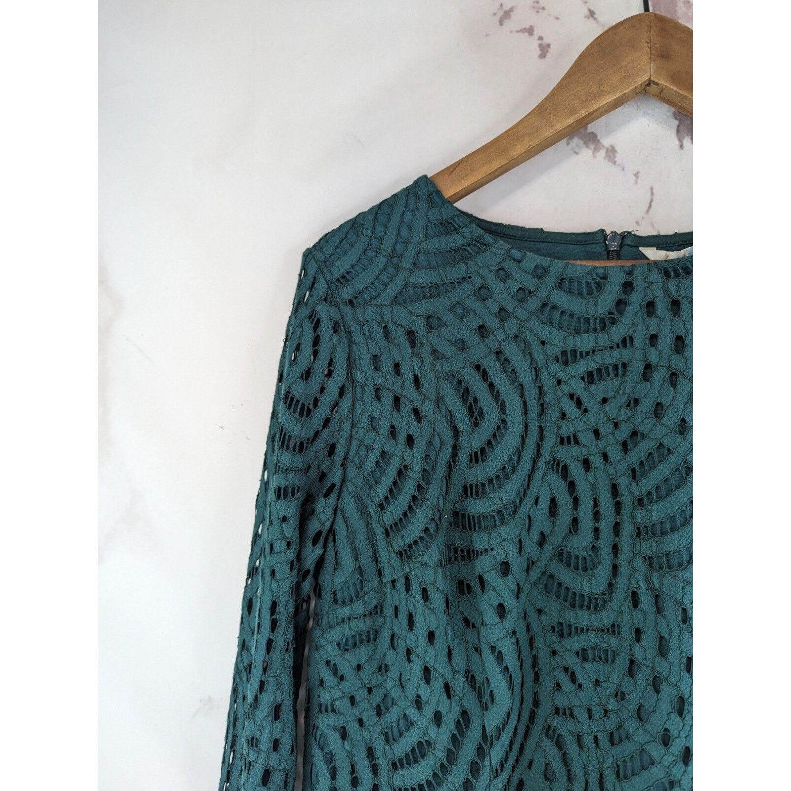 Boden Boden Shirt Women 6 Small Green Lace Zeta Ponte Blouse Size S / US 4 / IT 40 - 2 Thumbnail