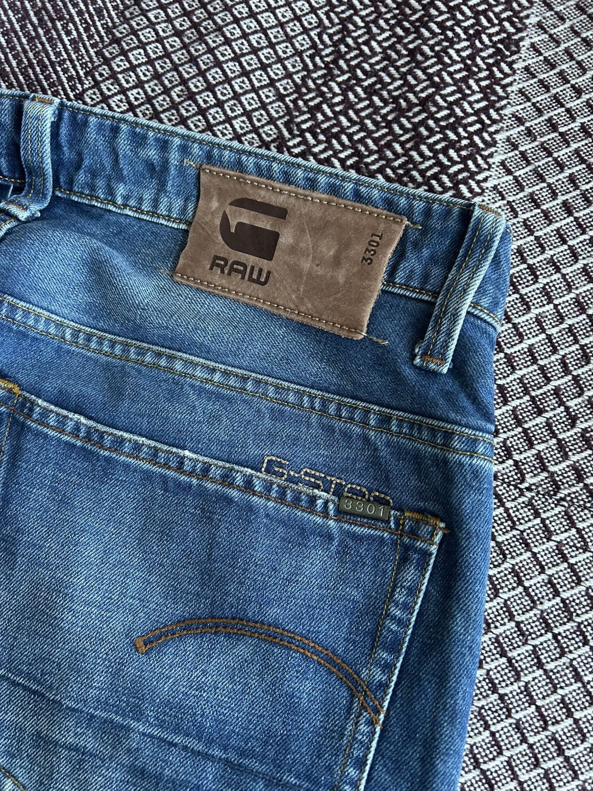 G-Star G-Star Raw 3301 Low Tapered Wash Faded Jeans Men Size 32/34 Size US 32 / EU 48 - 6 Thumbnail