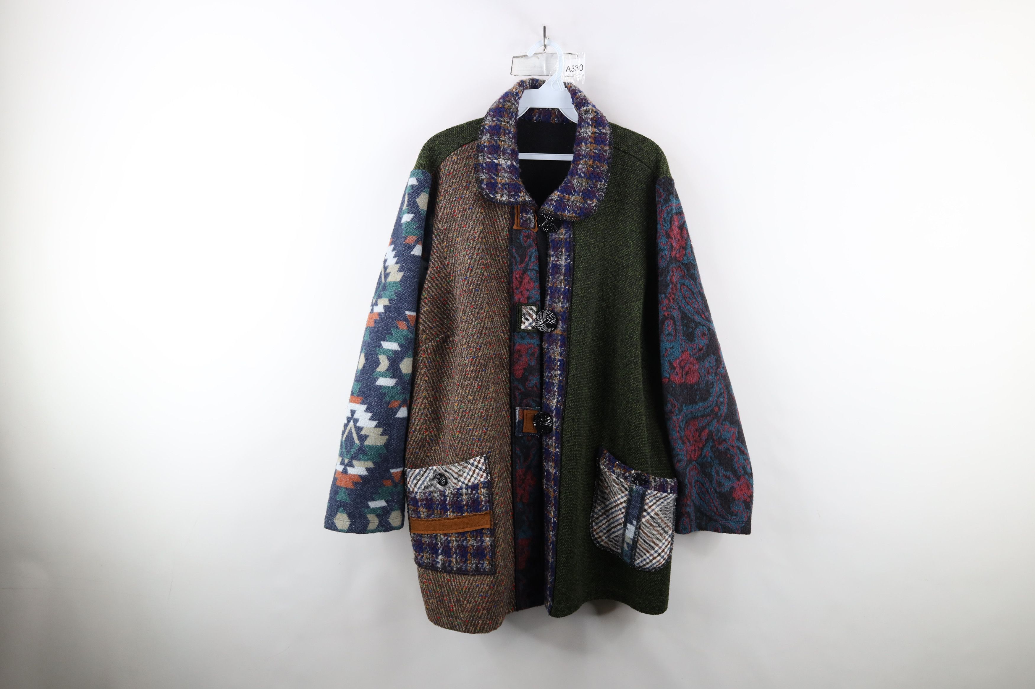 Vintage Vintage 90s Streetwear Fleck Patchwork Quilted Button Jacket Size 3XL / US 20-22 - 1 Thumbnail