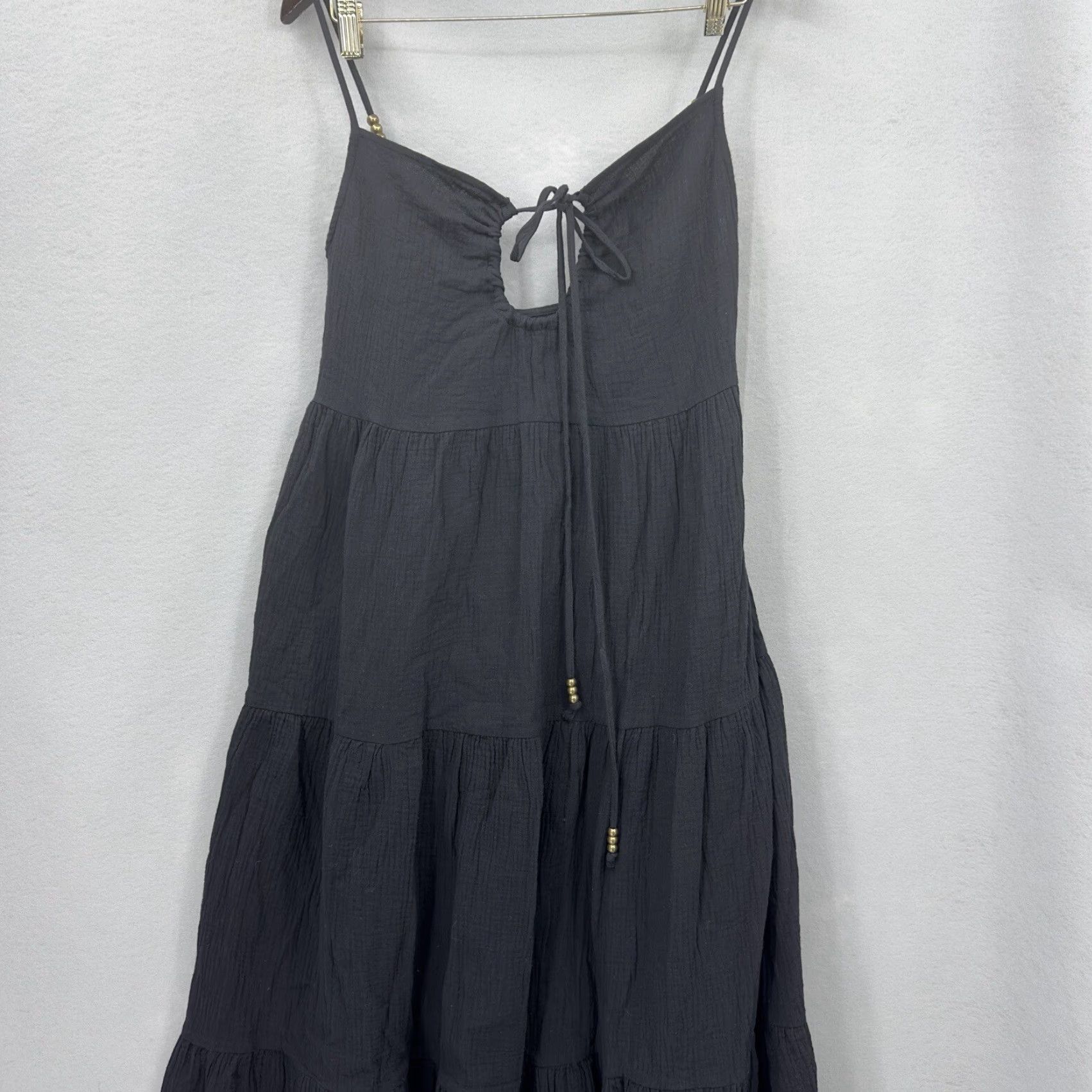 Charlie Holiday Dress Womens 4 Maxi Sundress Bohemian Black Layered Tiered  Priscilla