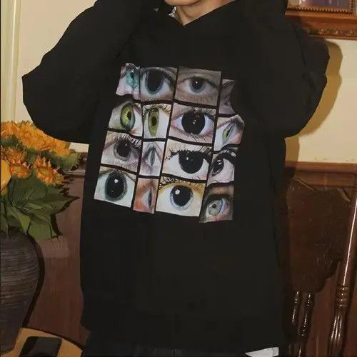 VIBE Drug Eyes Black Hoodie Sweatshirt Size US M / EU 48-50 / 2 - 2 Thumbnail